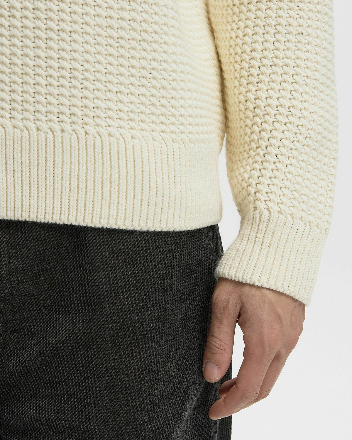 Lacoste KNIT HALF ZIP Beige Mens Pullover