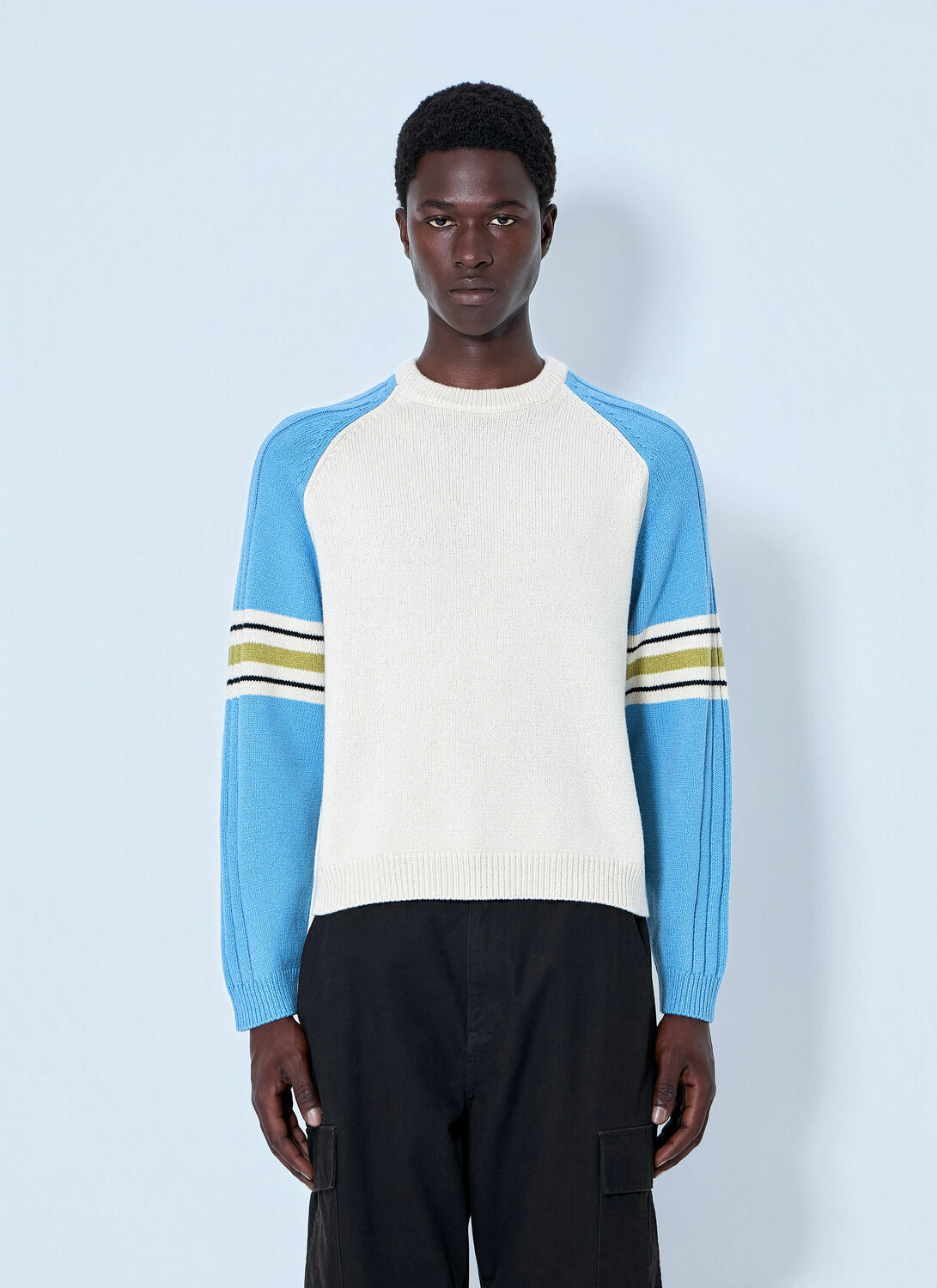 Stüssy Stripe Raglan Crewneck Sweatshirt