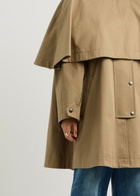 Chloe Women's Khaki Cape-Layered Cotton Coat Size 36 (UK8 / S), Leather Collar & Detachable Cape