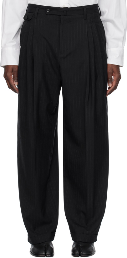 Photo: SOSHIOTSUKI Navy 3 Tuck Wide Trousers