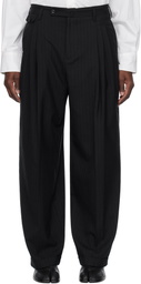 SOSHIOTSUKI Navy 3 Tuck Wide Trousers