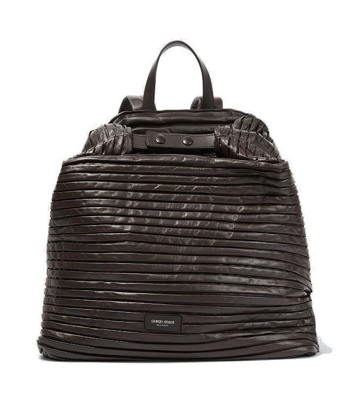 Photo: Giorgio Armani Pleated leather backpack