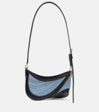 Mugler - Leather and denim shoulder bag
