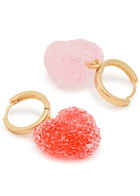 Crystal Haze Jelly Heart 18kt Gold-plated Hoop Earrings - Pink - One Size