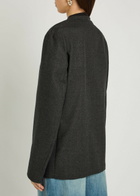 Maison Margiela Collarless Wool Blazer Dark Grey