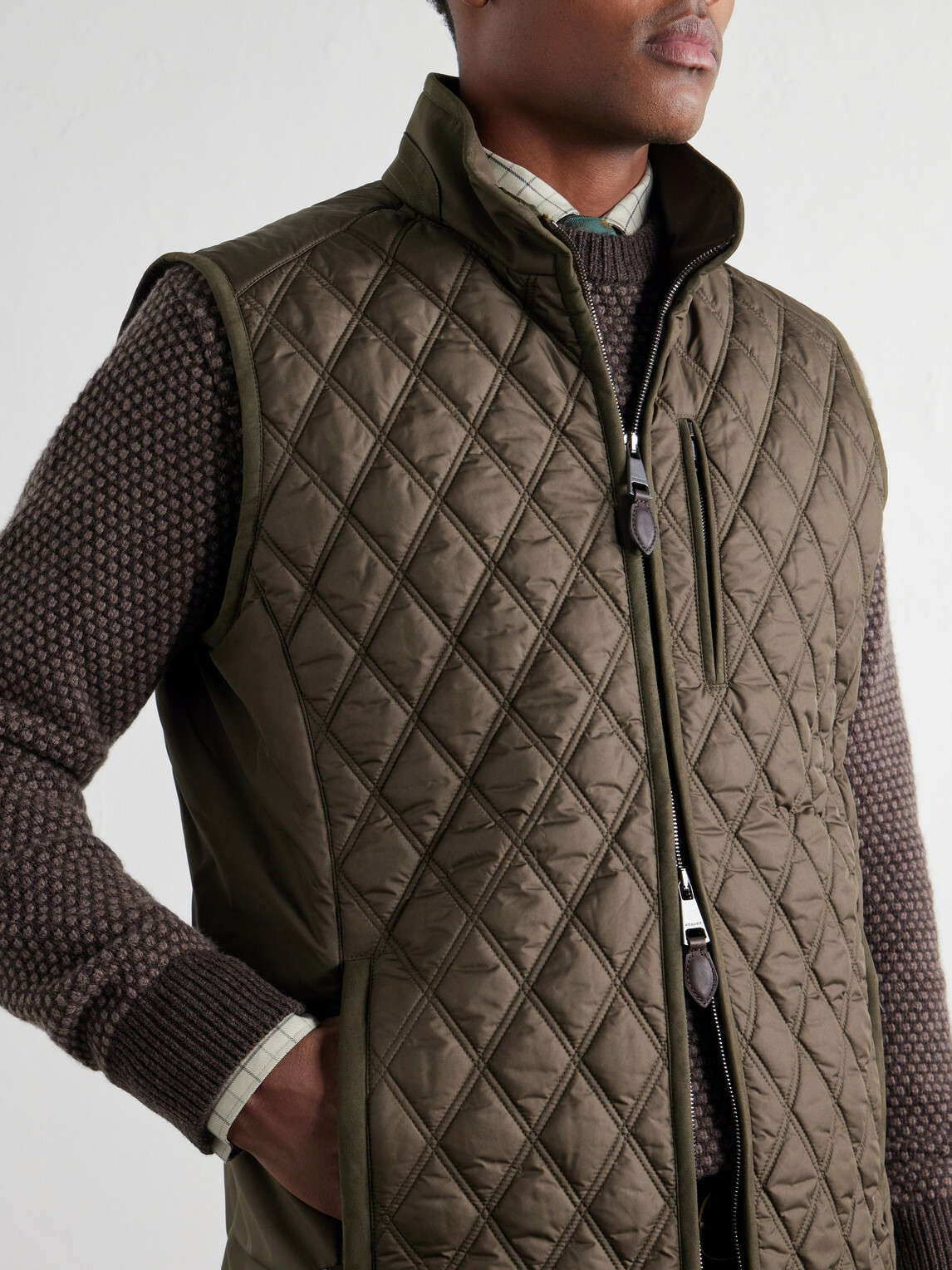 Purdey - Moorland Padded Quilted Shell Gilet - Green