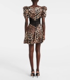 Rodarte Leopard-print silk satin minidress