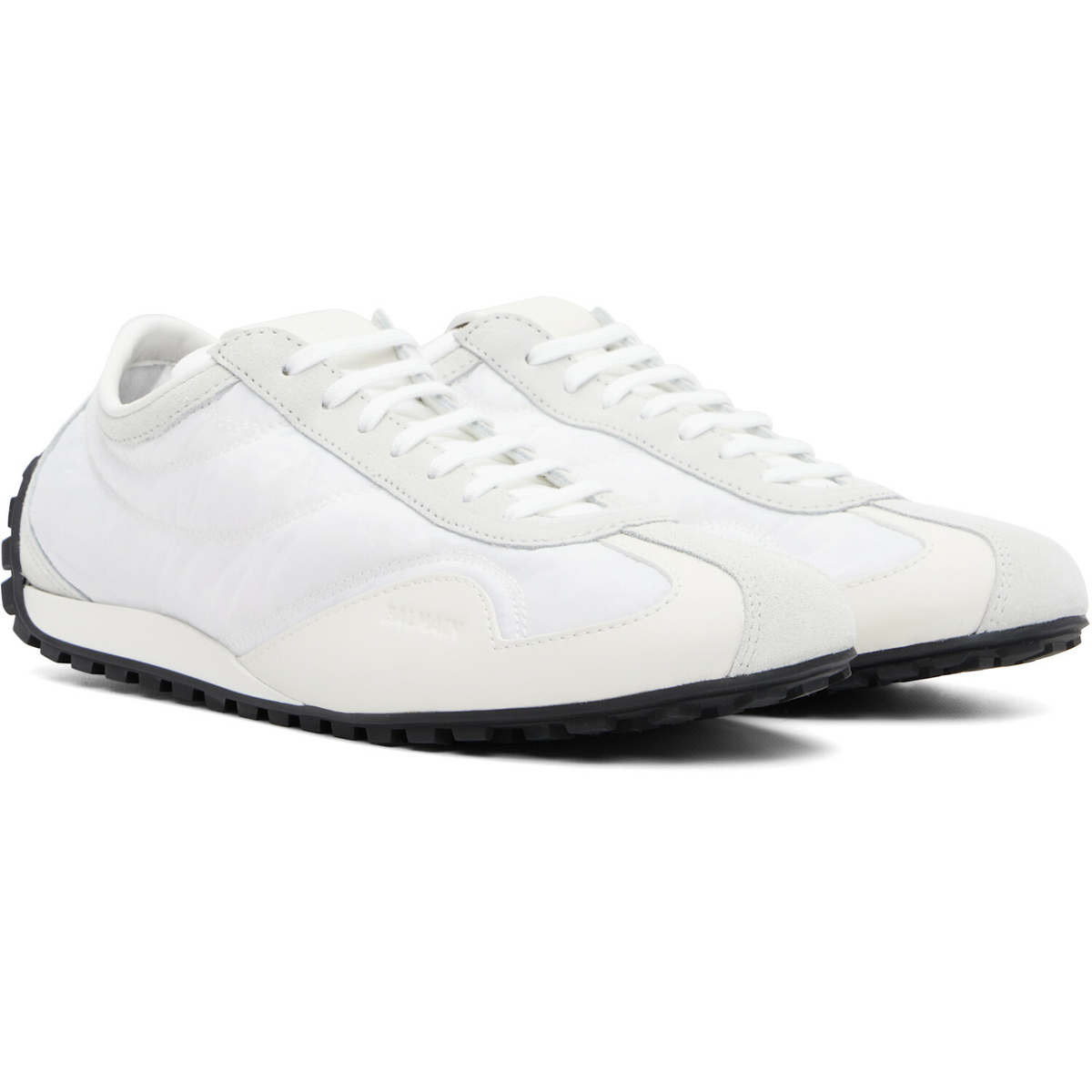 BALMAIN White Racing Low Sneakers