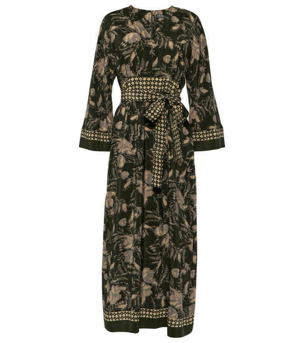【送料 関税込】’S Max Mara Affetto floral silk midi dress S Max Mara Affetto floral silk midi dress - ShopStyle