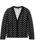 Balenciaga - Logo-Jacquard Cotton-Blend Cardigan - Black