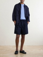Saman Amel - Brisbane Straight-Leg Linen Drawstring Shorts - Blue