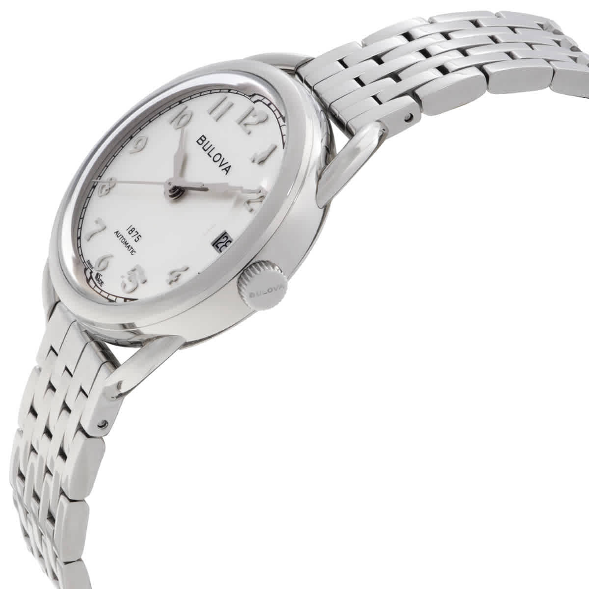 Bulova Commodore Automatic Silver Dial Ladies Watch 96M153