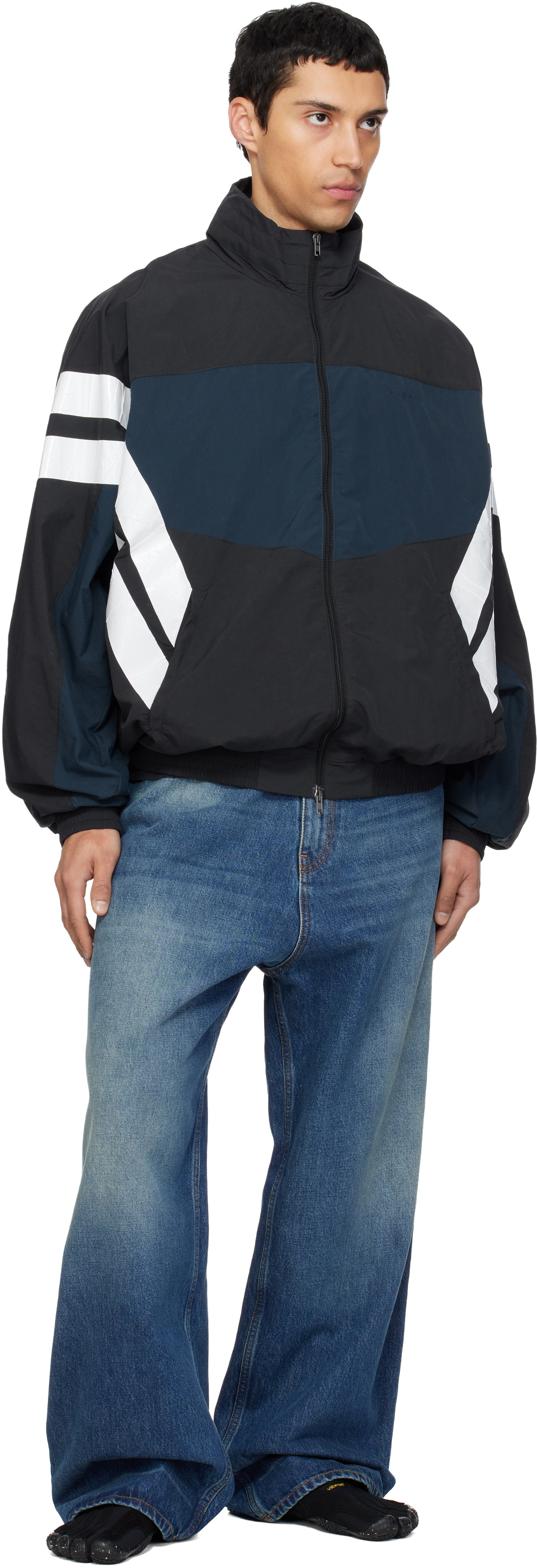 VETEMENTS Black & Blue Taped Track Jacket