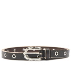 Molebo M2470 Long Belt in Cracked Black