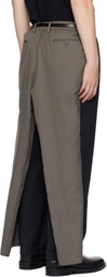 HODAKOVA Navy & Taupe Double Suit Trousers