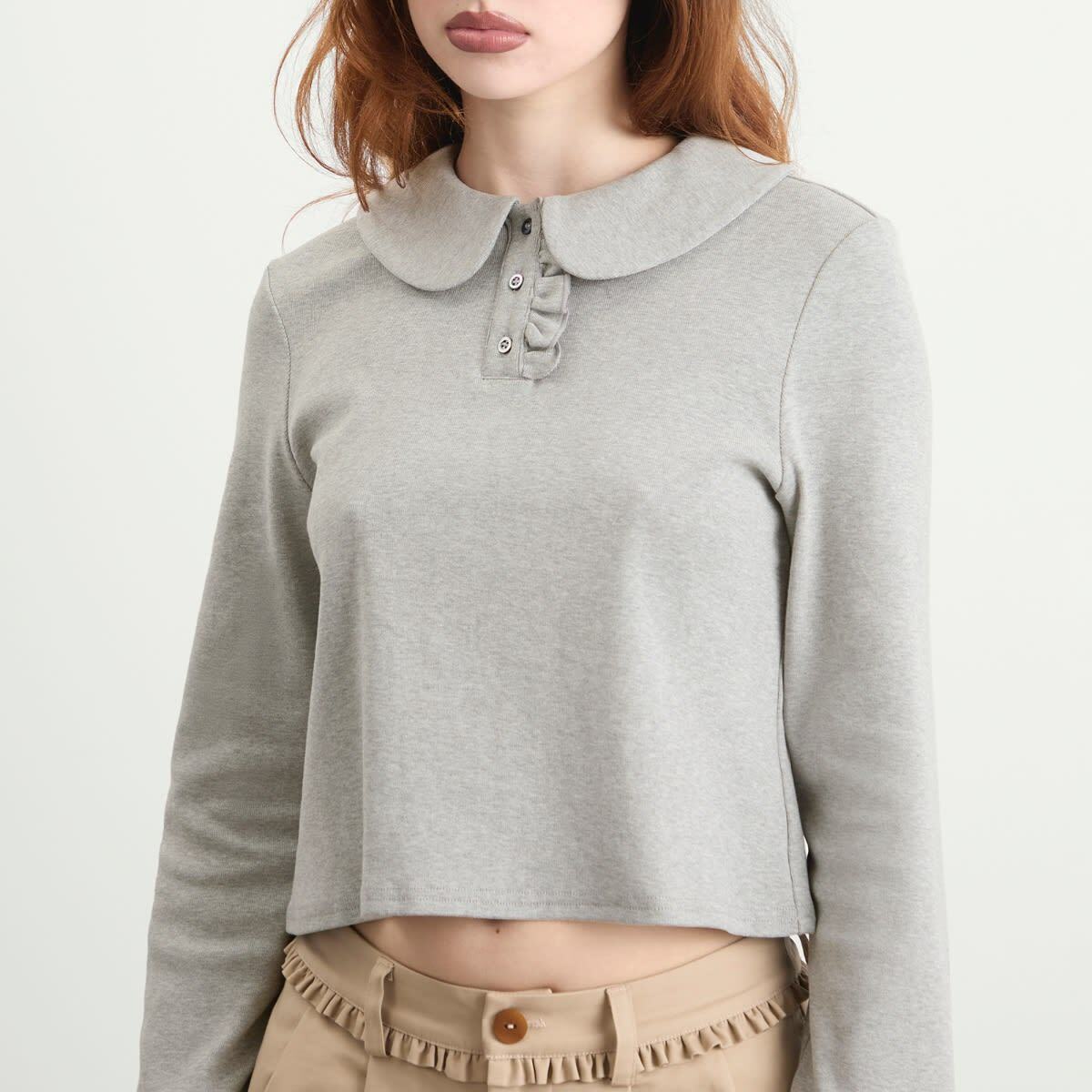 My Mum Made It Women's Polo Long Sleeve Top in Grey