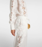 Zimmermann Halliday lace-trimmed wide-leg pants