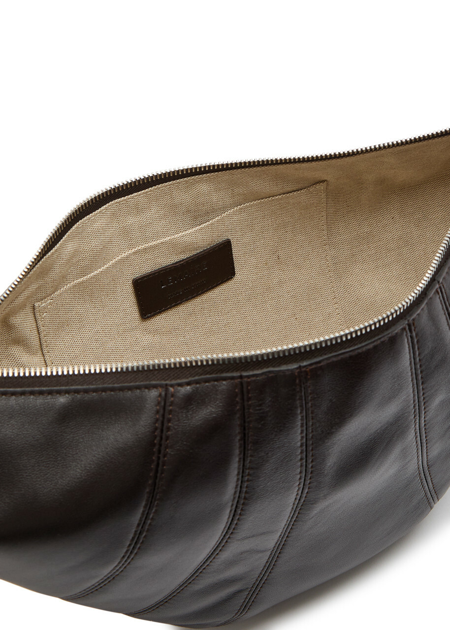 Lemaire Croissant Medium Grained Leather Shoulder bag - Chocolate - One Size