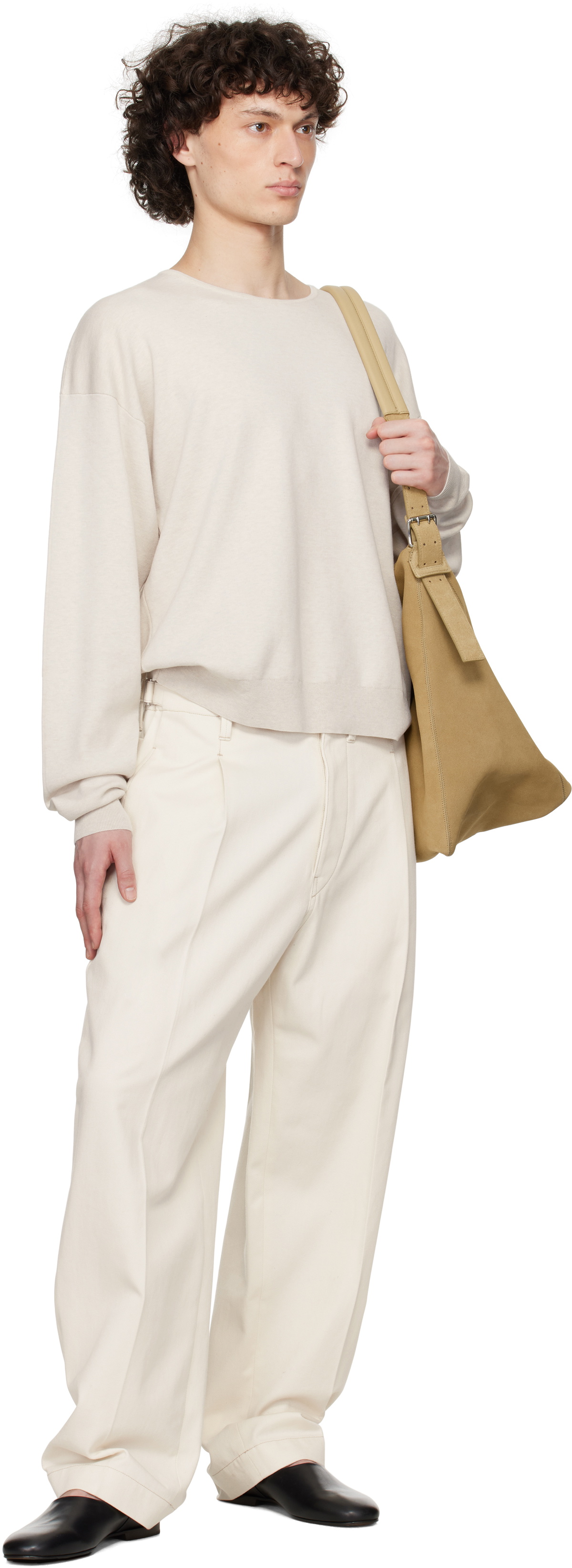 LEMAIRE Off-White Rib Long Sleeve Sweatshirt