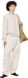 LEMAIRE Off-White Rib Long Sleeve Sweatshirt