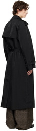 JW Anderson Black Double-Breasted Trench Coat