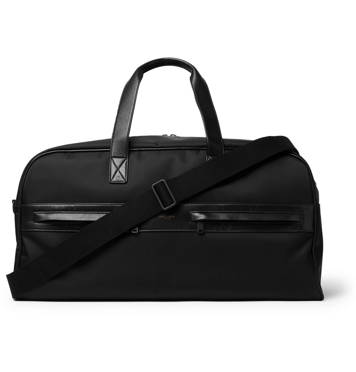 Photo: SAINT LAURENT - Camp Leather-Trimmed Shell Holdall - Black