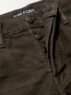TOM FORD - Slim-Fit Cotton-Blend Moleskin Trousers - Brown