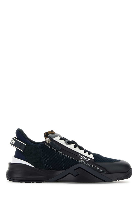 Photo: Multicolor Leather And Fabric Fendi Flow Sneakers