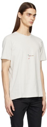 Saint Laurent Off-White Round Collar Rive Gauche T-Shirt