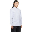 Maison Margiela White & Blue Striped Cotton Shirt