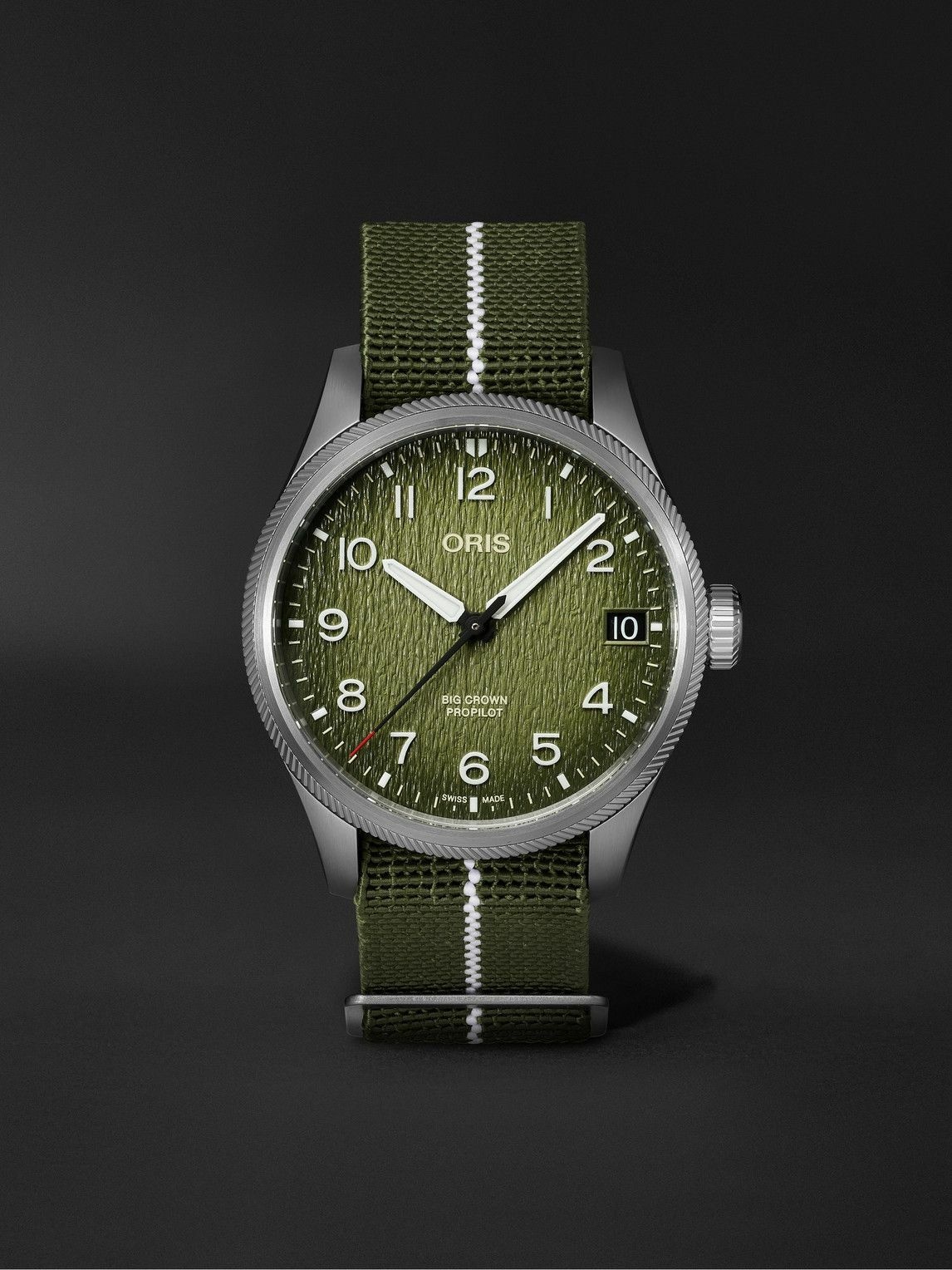 Photo: Oris - Big Crown ProPilot Okavanago Air Rescue Big Date Limited Edition Automatic 41mm Stainless Steel and Webbing Watch, Ref. No. 01 751 7761 4187-Set