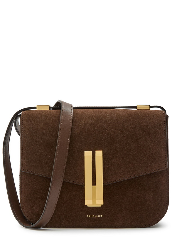 Photo: Demellier The Vancouver Grained Leather Cross-body bag - Dark Brown - One Size