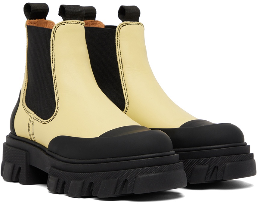 GANNI Yellow Chelsea Ankle Boots GANNI