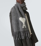 Ami Paris Ami De Cœur wool-blend scarf