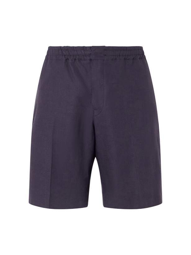 Photo: Zegna - Oasi Straight-Leg Linen Shorts - Blue