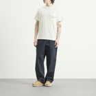 Universal Works Men's Script Logo Pocket T-shirt in Ecru