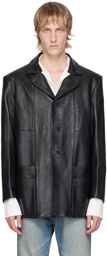 Enfants Riches Déprimés Black Go To Dallas Leather Blazer