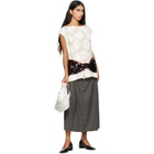 Simone Rocha Off-White Mini Lasercut Lace Shopper Tote