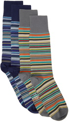 Paul Smith Two-Pack Multicolor Striped Socks