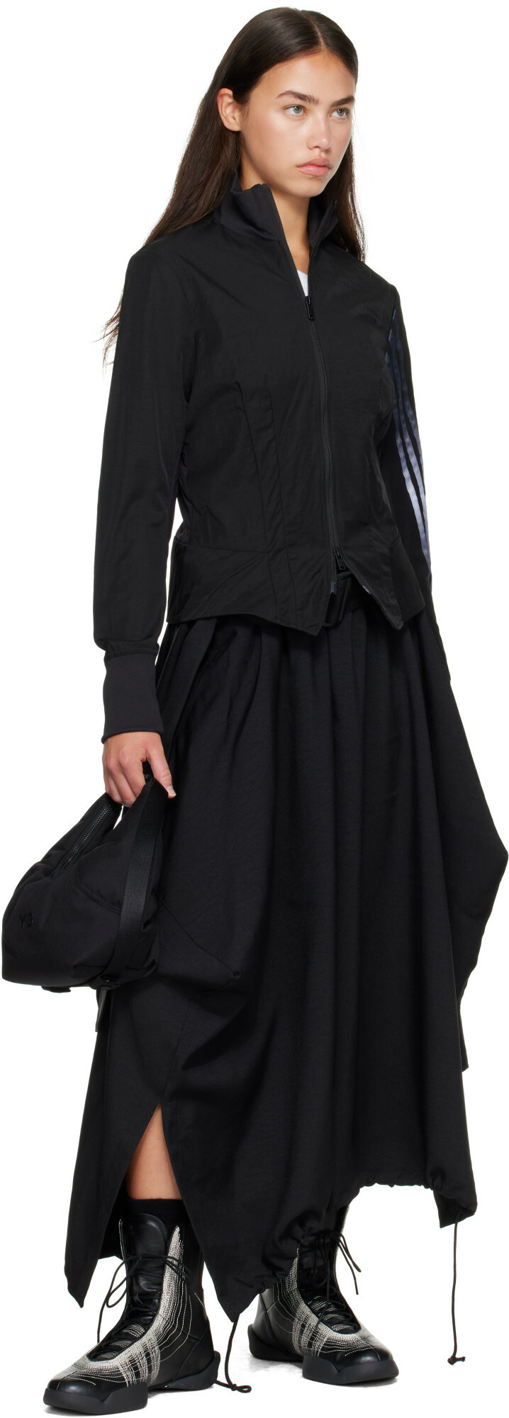 Y-3 Black Gradient 3-Stripes Nylon Track Jacket