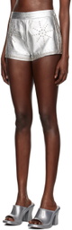 I'm Sorry by Petra Collins SSENSE Exclusive Silver Mimi Wade Edition Studded Leather Shorts
