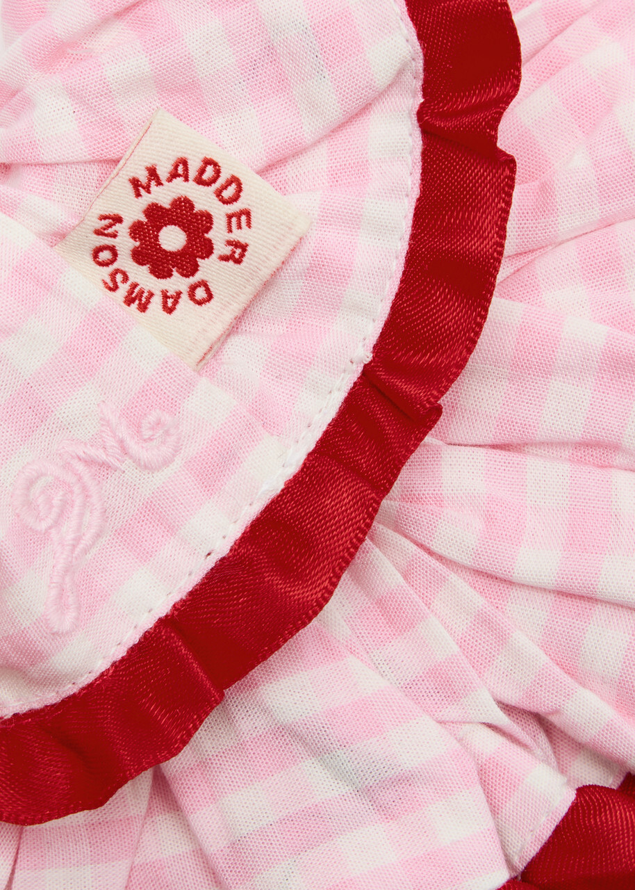 Damson Madder Gingham Cotton Scrunchie - Pink - One Size