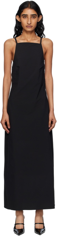 Photo: St. Agni Black Minimal Bias Midi Dress