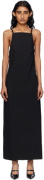 St. Agni Black Minimal Bias Midi Dress