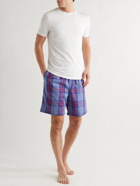 DEREK ROSE - Checked Cotton Pyjama Shorts - Purple
