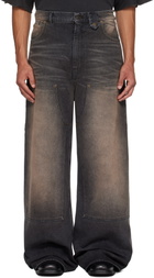 EGONlab Black & Brown Baggy Jeans