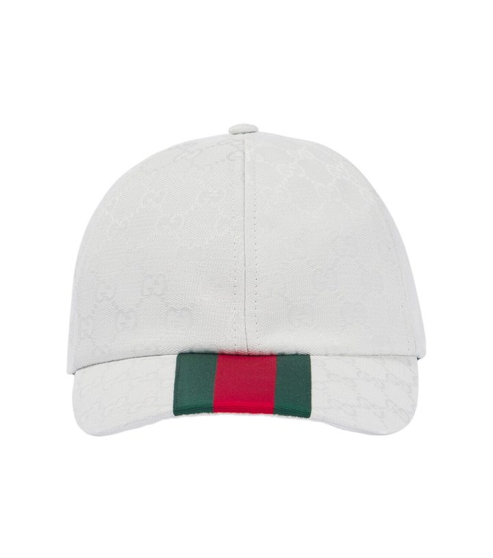 Photo: Gucci Web Stripe GG Canvas baseball cap