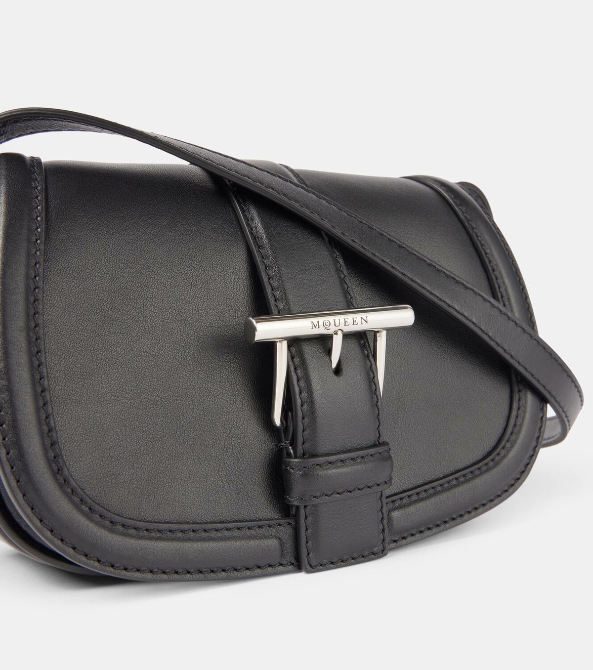 Alexander McQueen T-Bar Mini leather shoulder bag