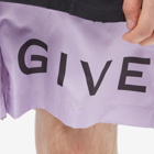 Givenchy Men's 4G Long Logo Swim Short in Lilac