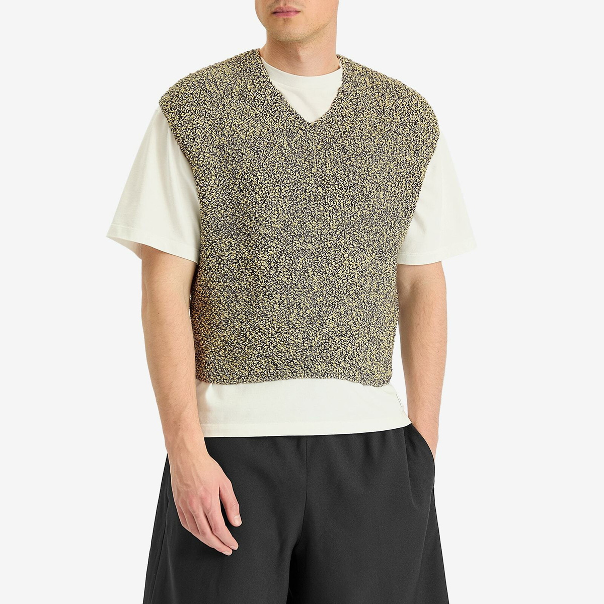 トップス AURALEE WOOL CASHMERE SILK KNIT VEST Auralee Wool Cashmere Silk Knit Vest in Gray Curated at Jake